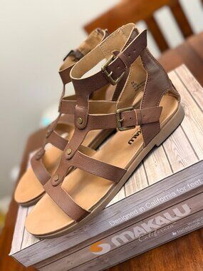 Makalu Myra Womens 8 Cognac Gladiator Sandals Boho Western Festival 4578